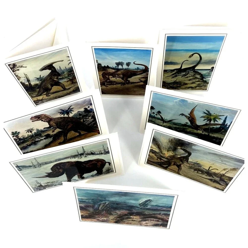 Lot of 8 Prehistoric Dinosaur Fine Art Notecards with Envelopes Josef Moravec